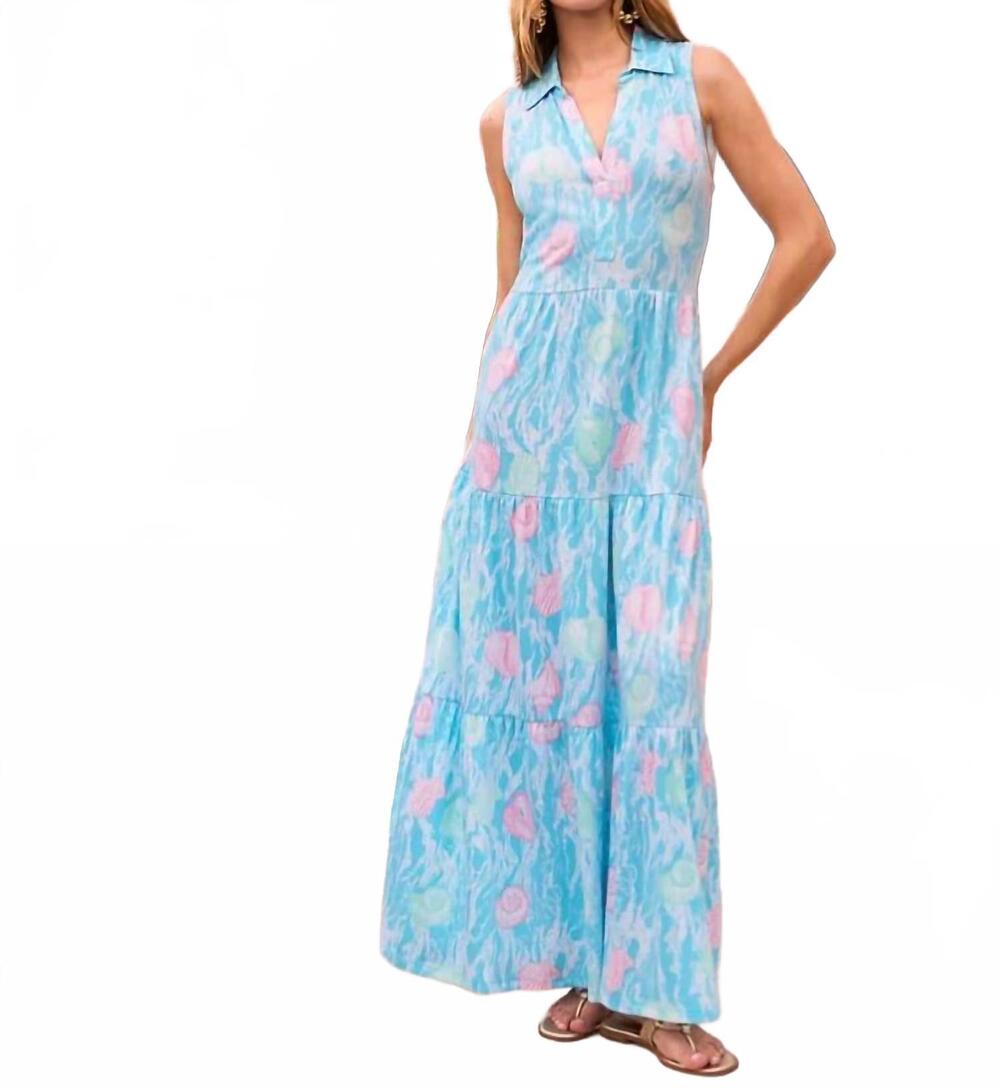NEW LILLY PULITZER riegan maxi dress in capri blue shelden - Picture 6 of 7